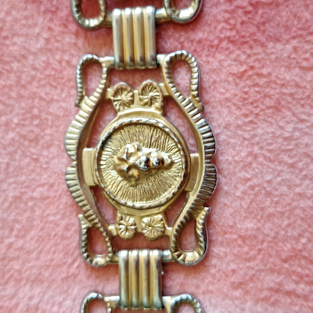 🦁Harwill NY rare lion vintage metal belt with clip and chain - Picture 3 of 15